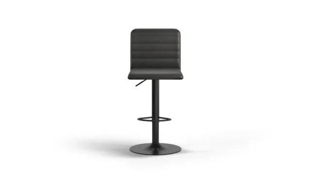 Barstool – Black Vegan Leather and Black Base, Arna