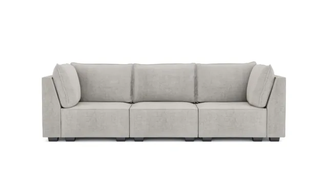 Elaine – Beige Linen, Three Seater Sofa