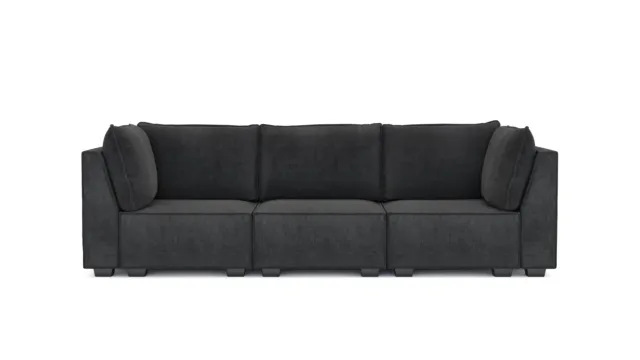 Elaine – Dark Grey Linen, Three Seater Sofa