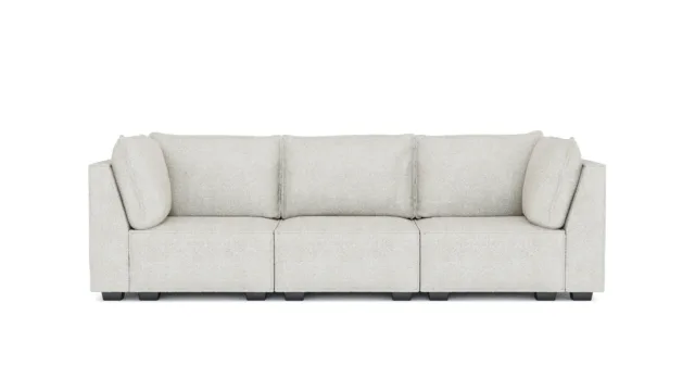 Elaine – White Boucle, Three Seater Sofa
