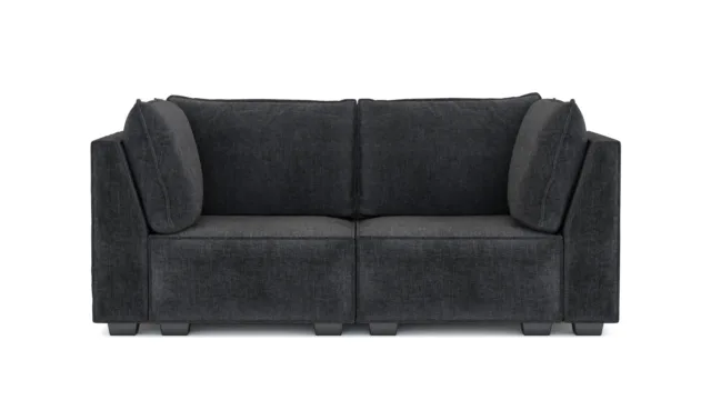 Elaine – Dark Grey Linen, Two Seater Sofa