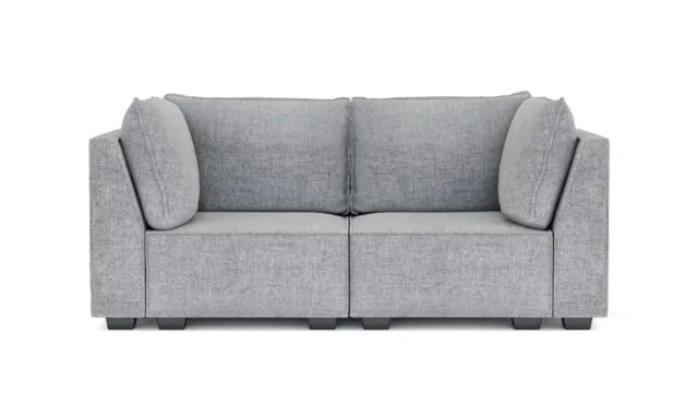 Elaine – Light Grey Linen, Two Seater Sofa