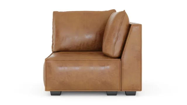 Elaine – Brown Vegan Leather, Right Corner