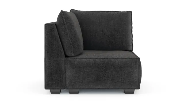 Elaine – Dark Grey Linen, Left Corner