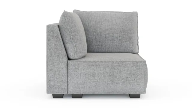 Elaine – Light Grey Linen, Left Corner