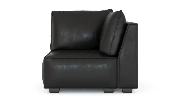 Elaine – Black Vegan Leather, Right Corner