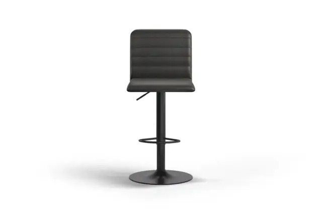 Barstool – Black Vegan Leather and Black Base, Arna