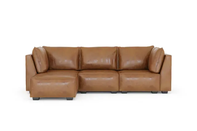 Elaine – Brown Vegan Leather, Corner (Sectional)