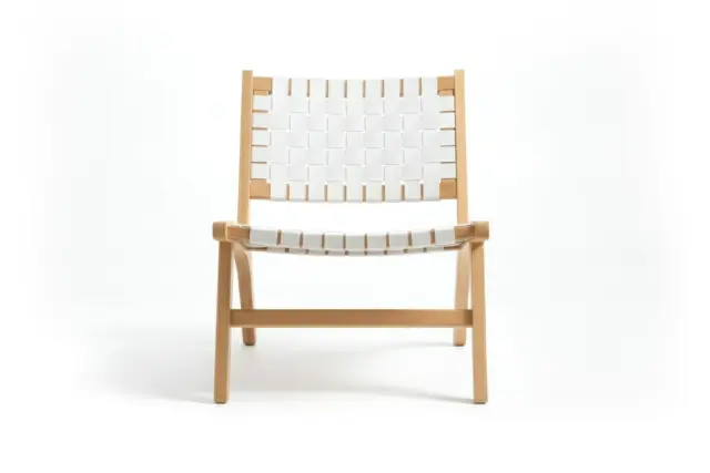 Accent Chairs – Beech, White Vegan Leather