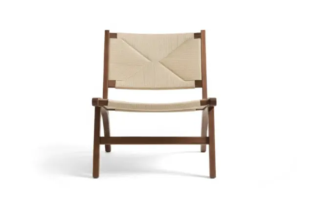 Accent Chairs – Walnut, Paper Cord
