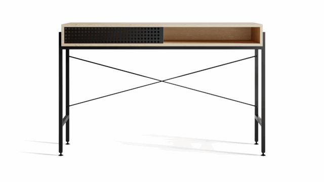 Palmer Desk – Ash with Black Legs, 90 x 50 cm