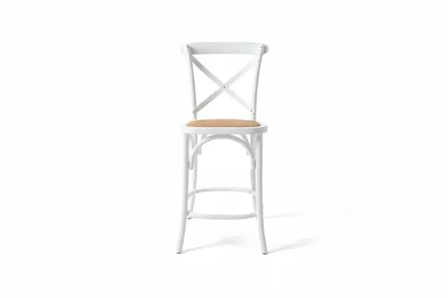Crossback Chair – White, Counter Stool