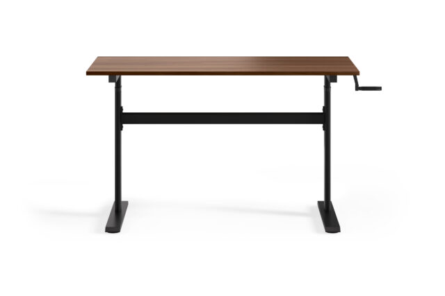 Chelsea Standing Desk – Walnut Top With Black Legs, 110 x 60 cm
