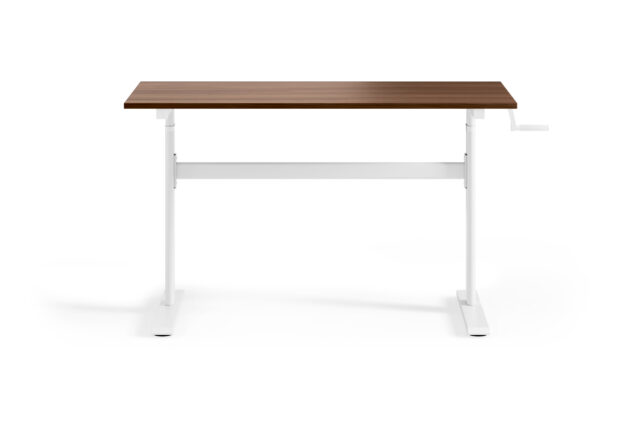 Chelsea Standing Desk – Walnut Top With White Legs, 110 x 60 cm