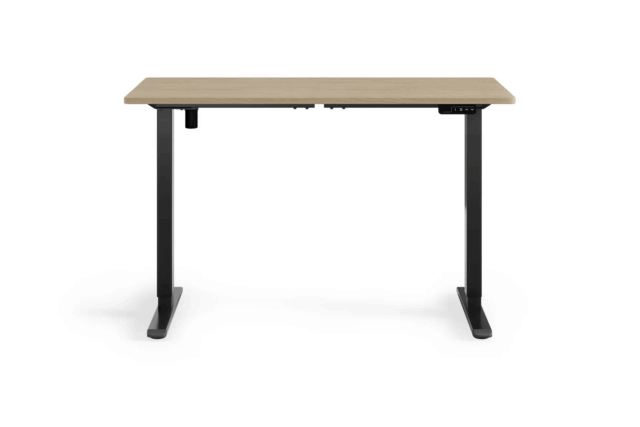 Chelsea Standing Desk – Oak Top With Black Legs, 100 x 60 cm