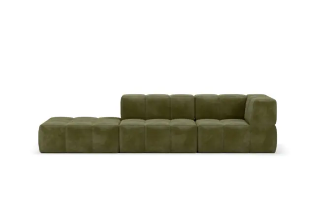 Natura Terra – Olive Green, Left Open End Sofa